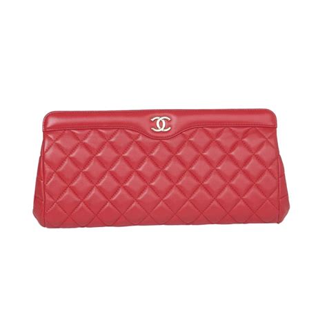 clutch chanel original vermelha|chanel leather clutch.